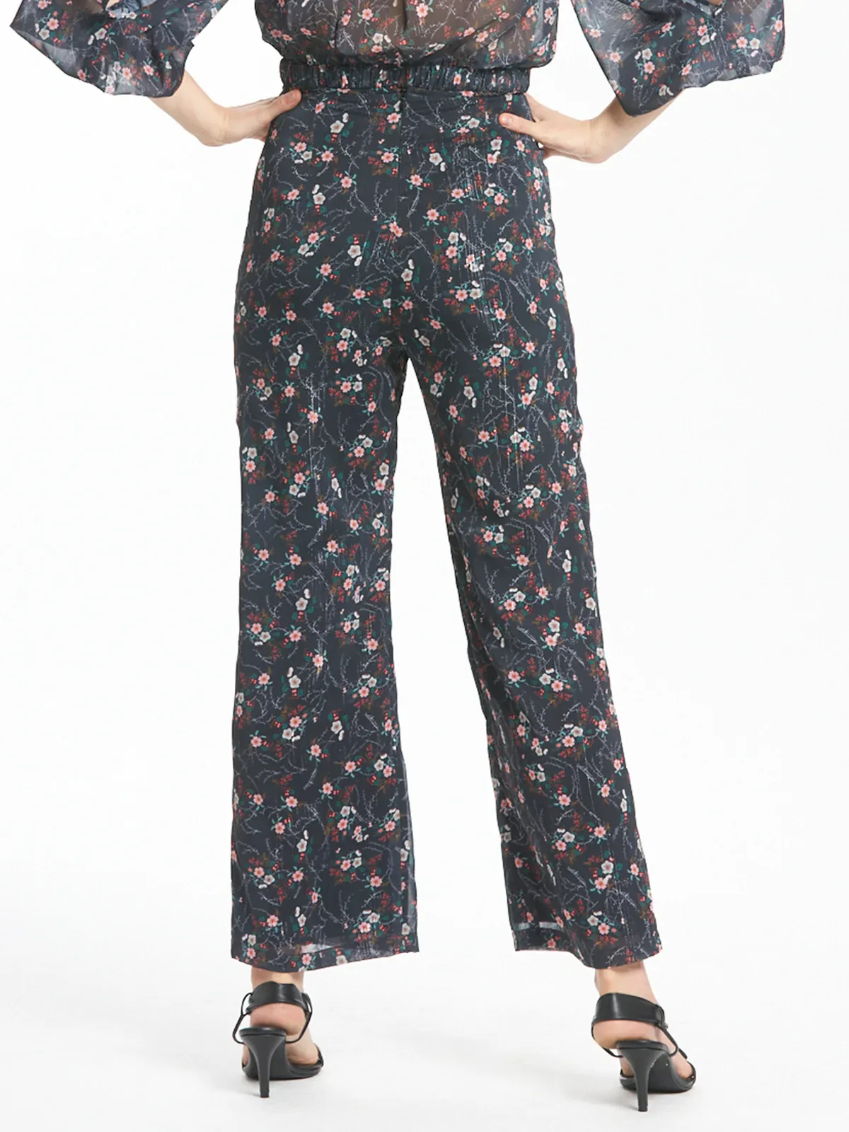 Floral Print Straight Leg Pants
