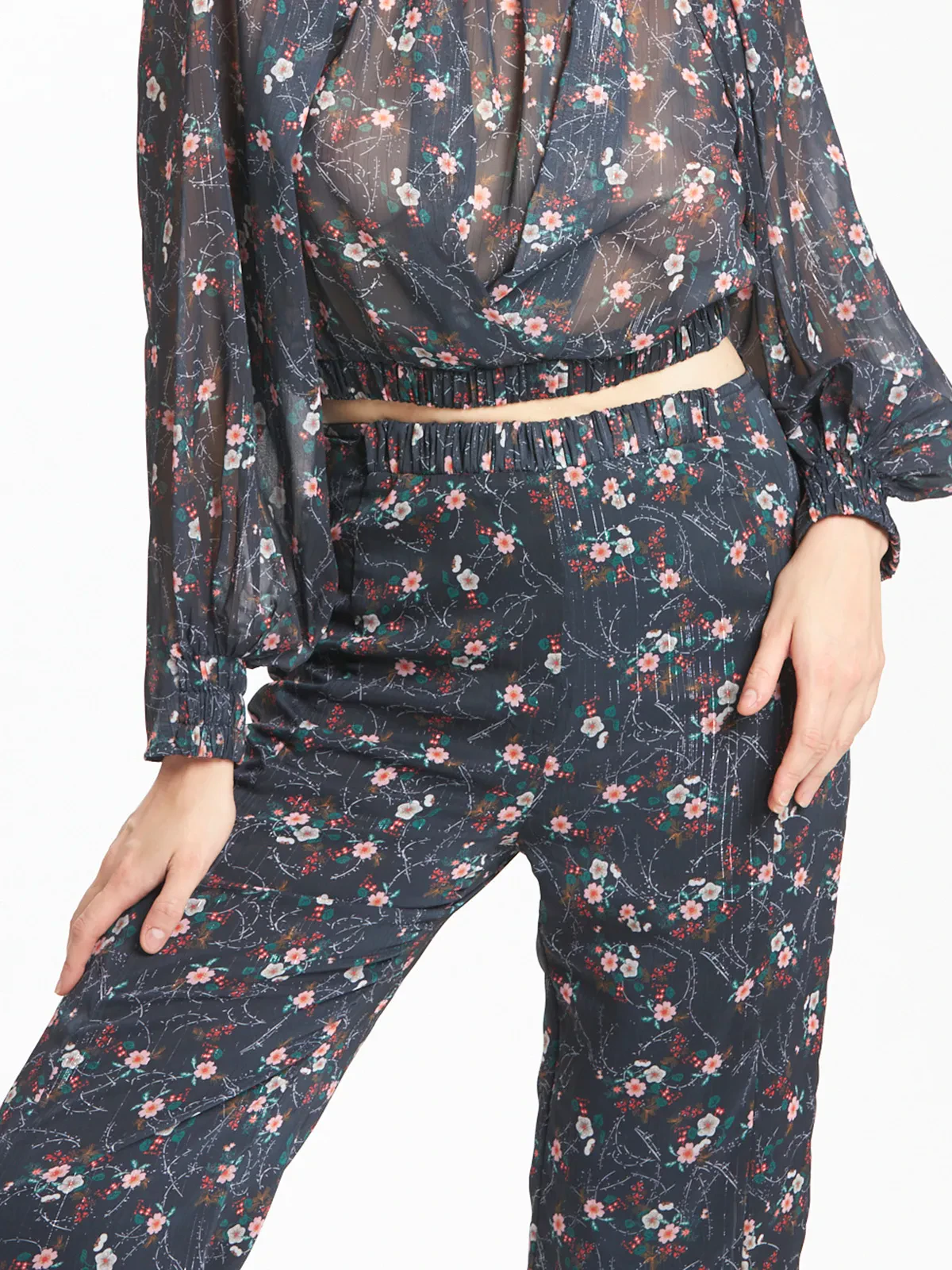 Floral Print Straight Leg Pants