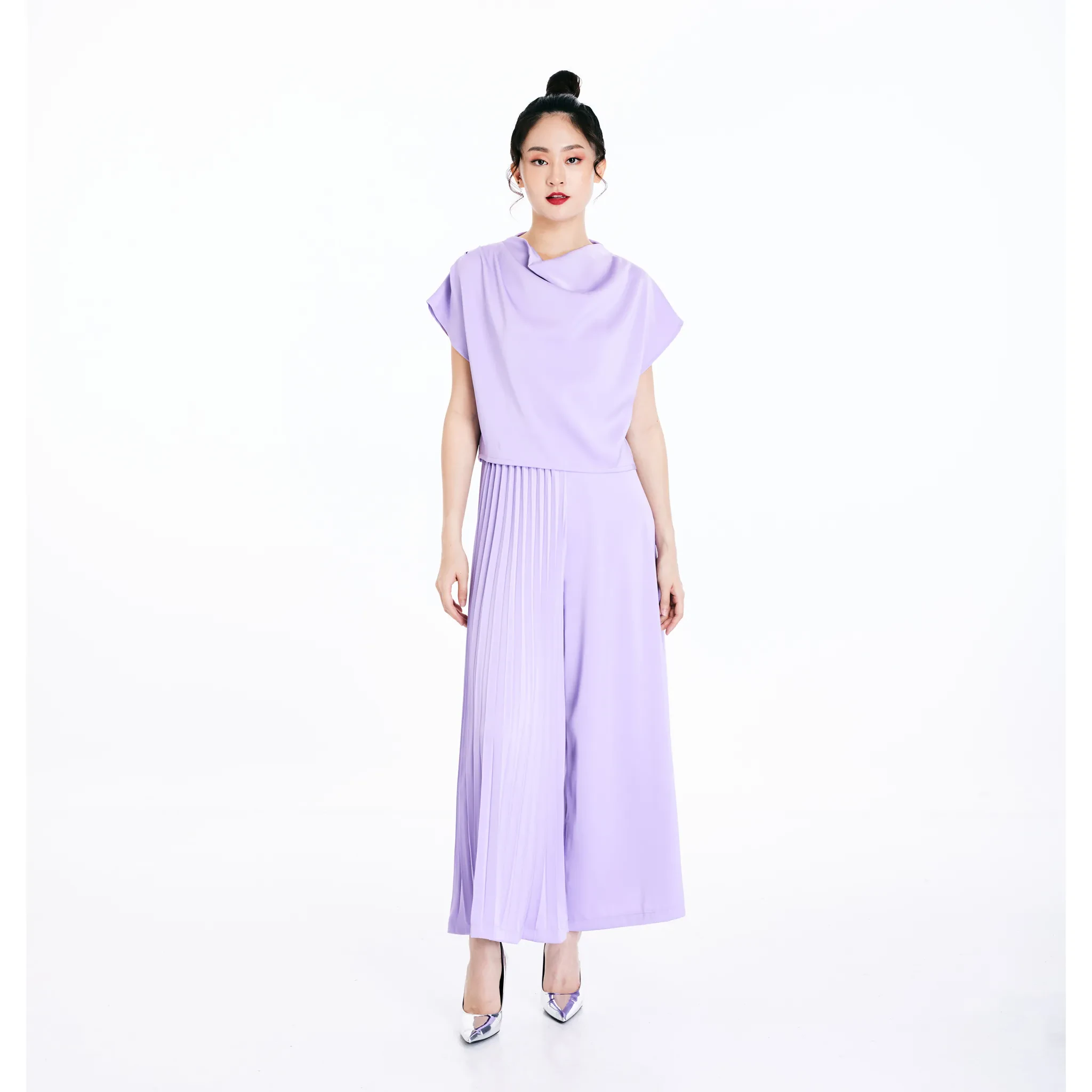 PLEATED PANTS - PURPLE