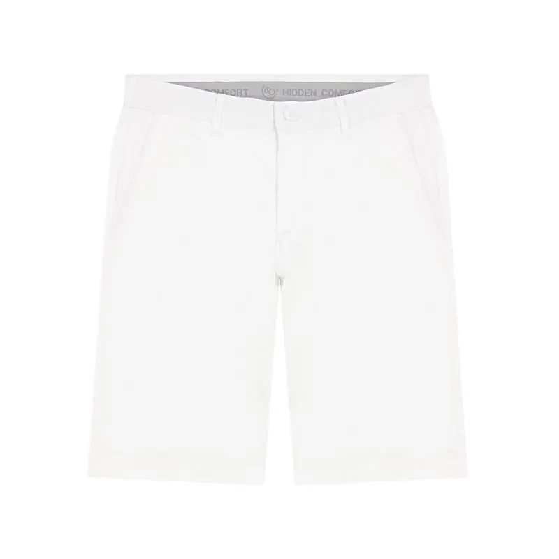 Men's Cotton Hidden Comfort Bermuda Shorts- Signature White