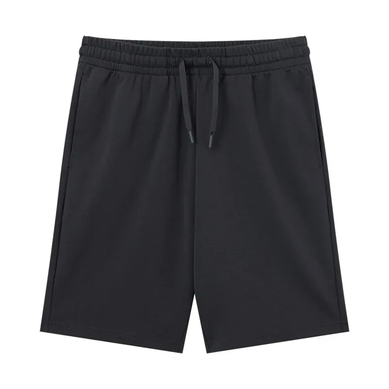 Men's Cotton Interlock Drawstring Shorts- Atom Grey