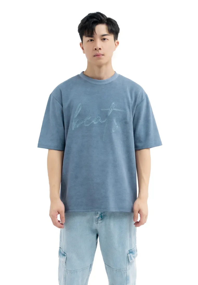 DRUM SELECT PATTERN EMBROIDERY OVERSIZED TEE