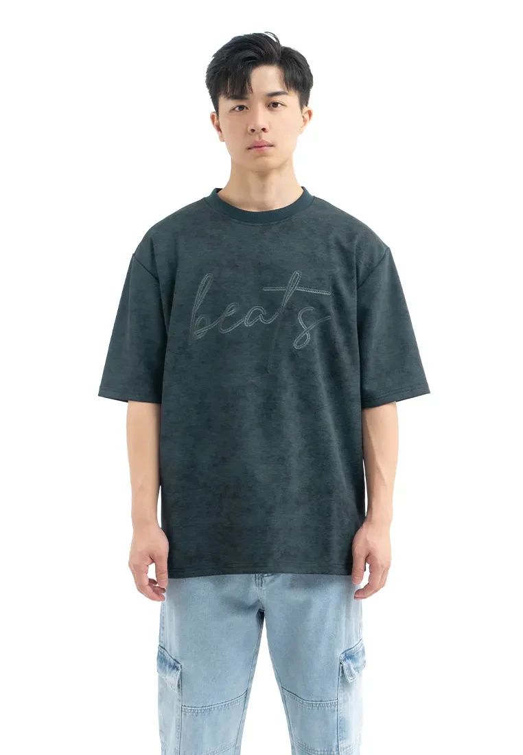 DRUM SELECT PATTERN EMBROIDERY OVERSIZED TEE