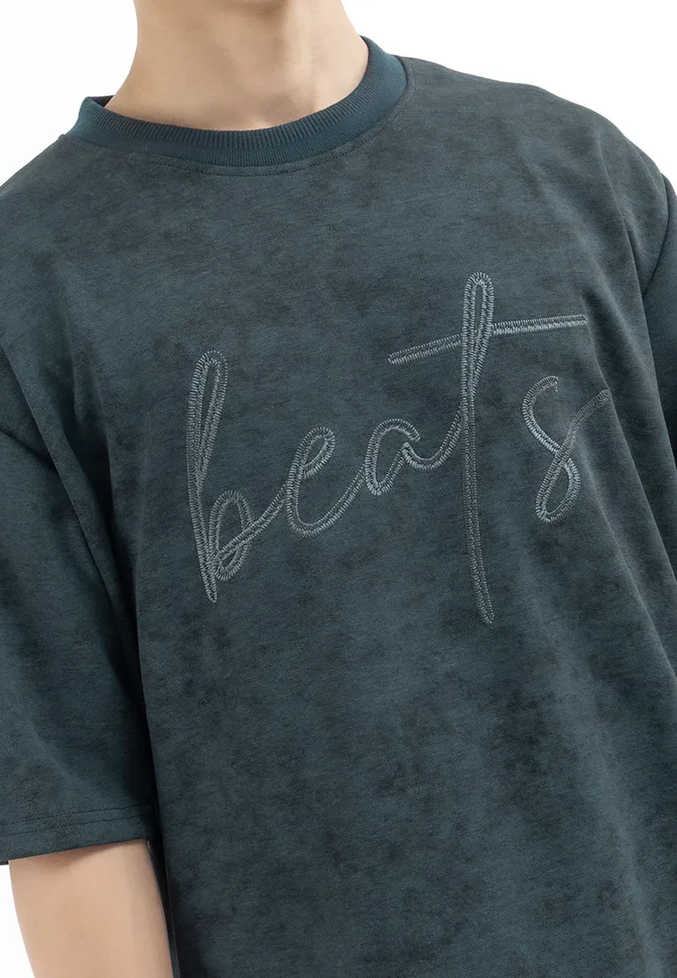 DRUM SELECT PATTERN EMBROIDERY OVERSIZED TEE