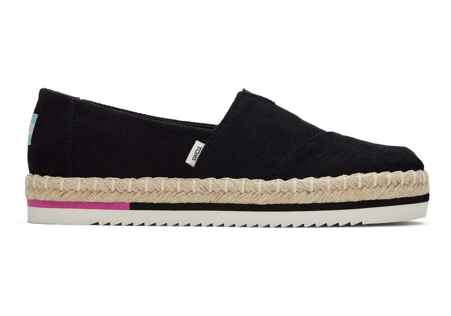 ALPARGATA PLATFORM ROPE - BLK HEAV
