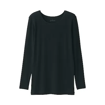 W'S WARM COTTON L/S T-SHIRT - BLACK
