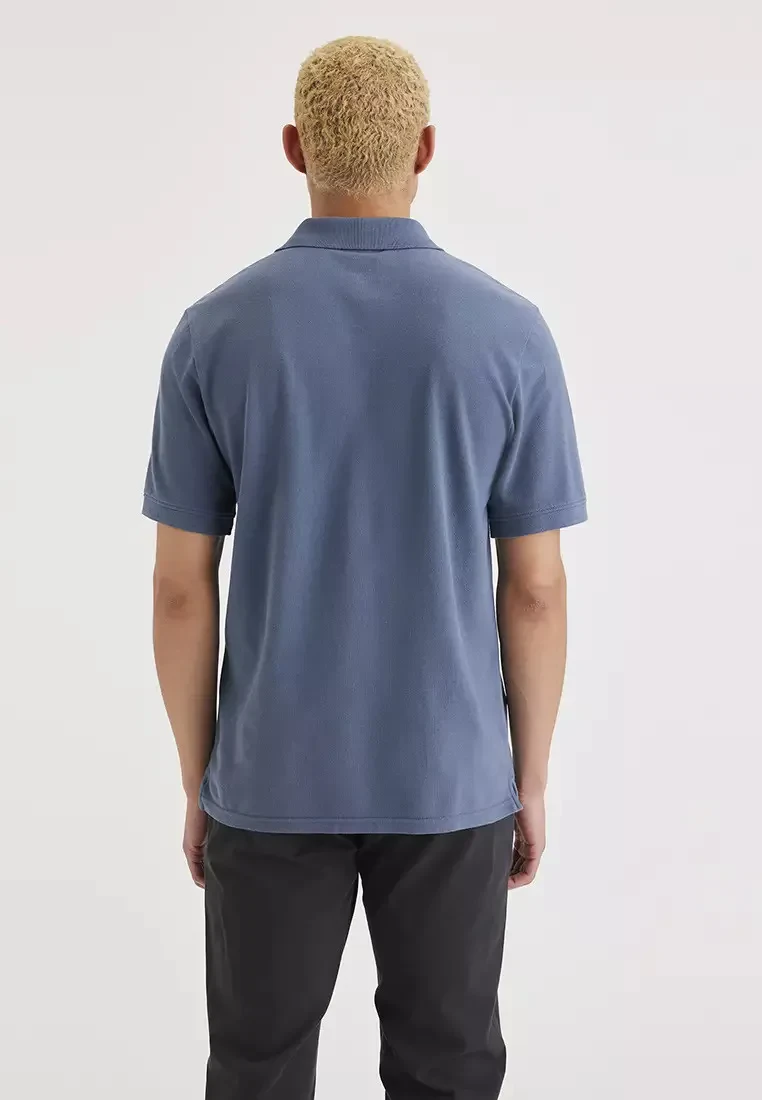MEN'S RIB COLLAR SLIM FIT POLO SHIRT