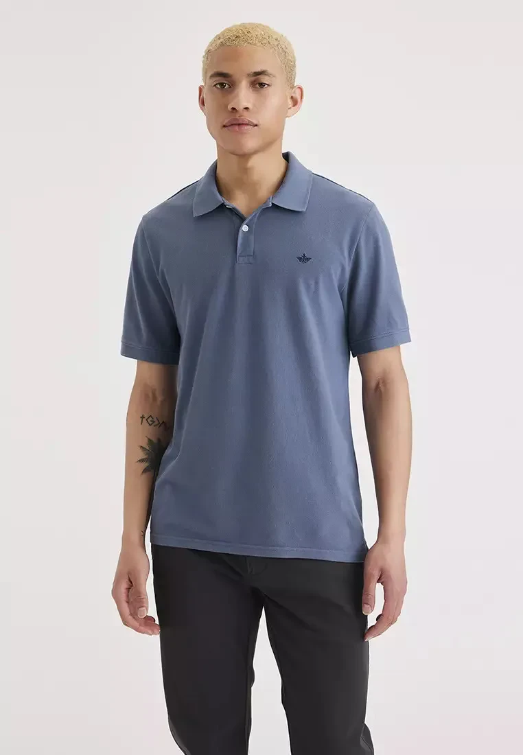 MEN'S RIB COLLAR SLIM FIT POLO SHIRT