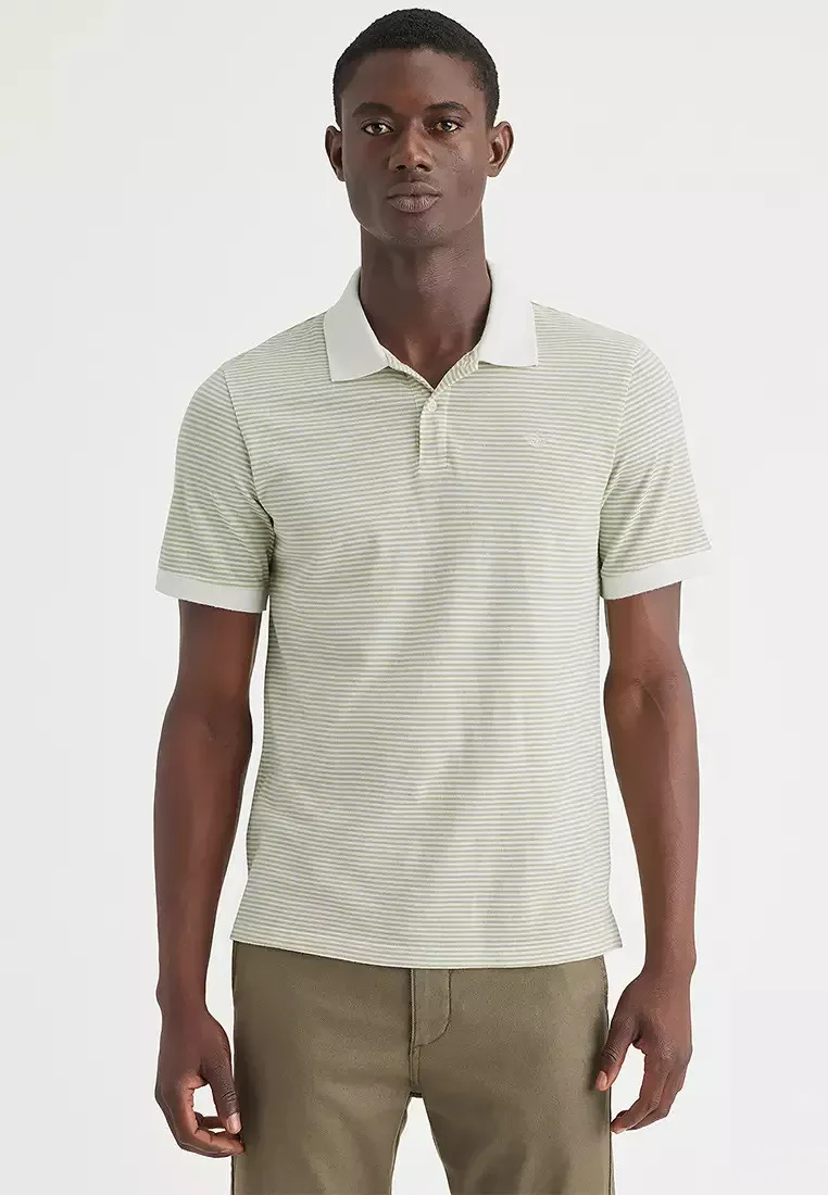 MEN'S RIB COLLAR SLIM FIT POLO SHIRT