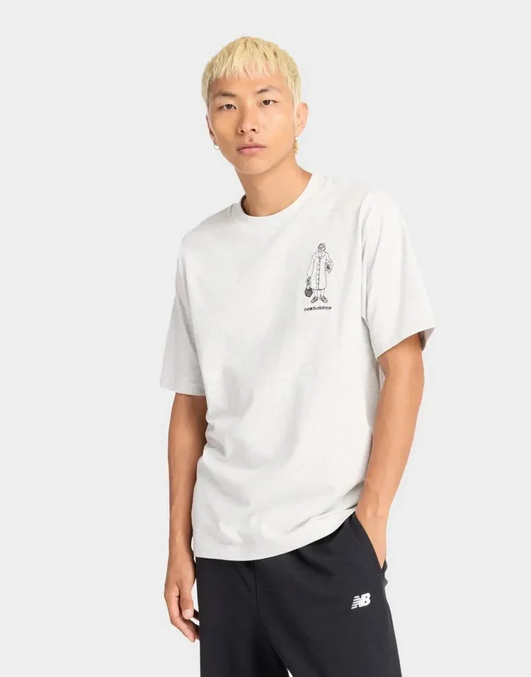 ATHELETICS RELAXED GRANDMA T-SHIRT - GREY