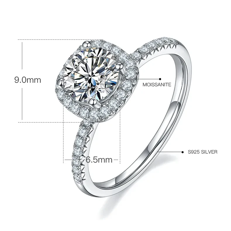 CELESTIAL HALO CUSHION-CUT RING