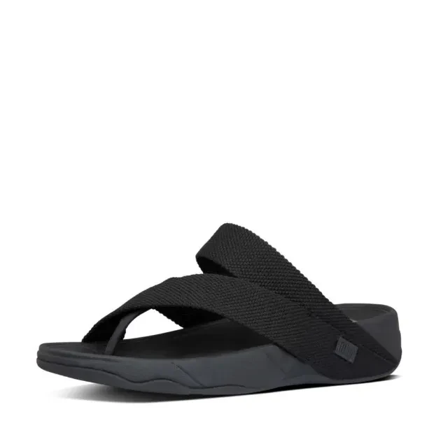 SLING WEAVE TOE-POST SANDALS - BLACK