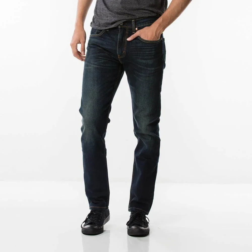 LEVI'S MEN'S 502 TAPER JEANS - DARK INDIGO- WORN IN