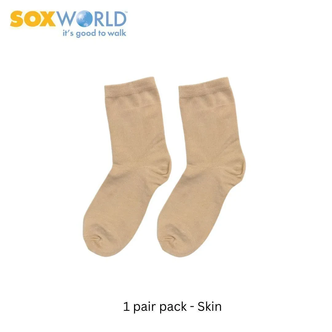 SOXWORLD LADIES BAMBOO FIBER CREW SOCKS (1 PAIR) 12-00026