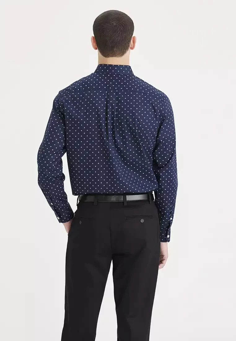 MEN'S SIGNATURE SHIRT LONG SLEEVE CLASSIC FIT WITH STAIN DEFENDER - BLUE