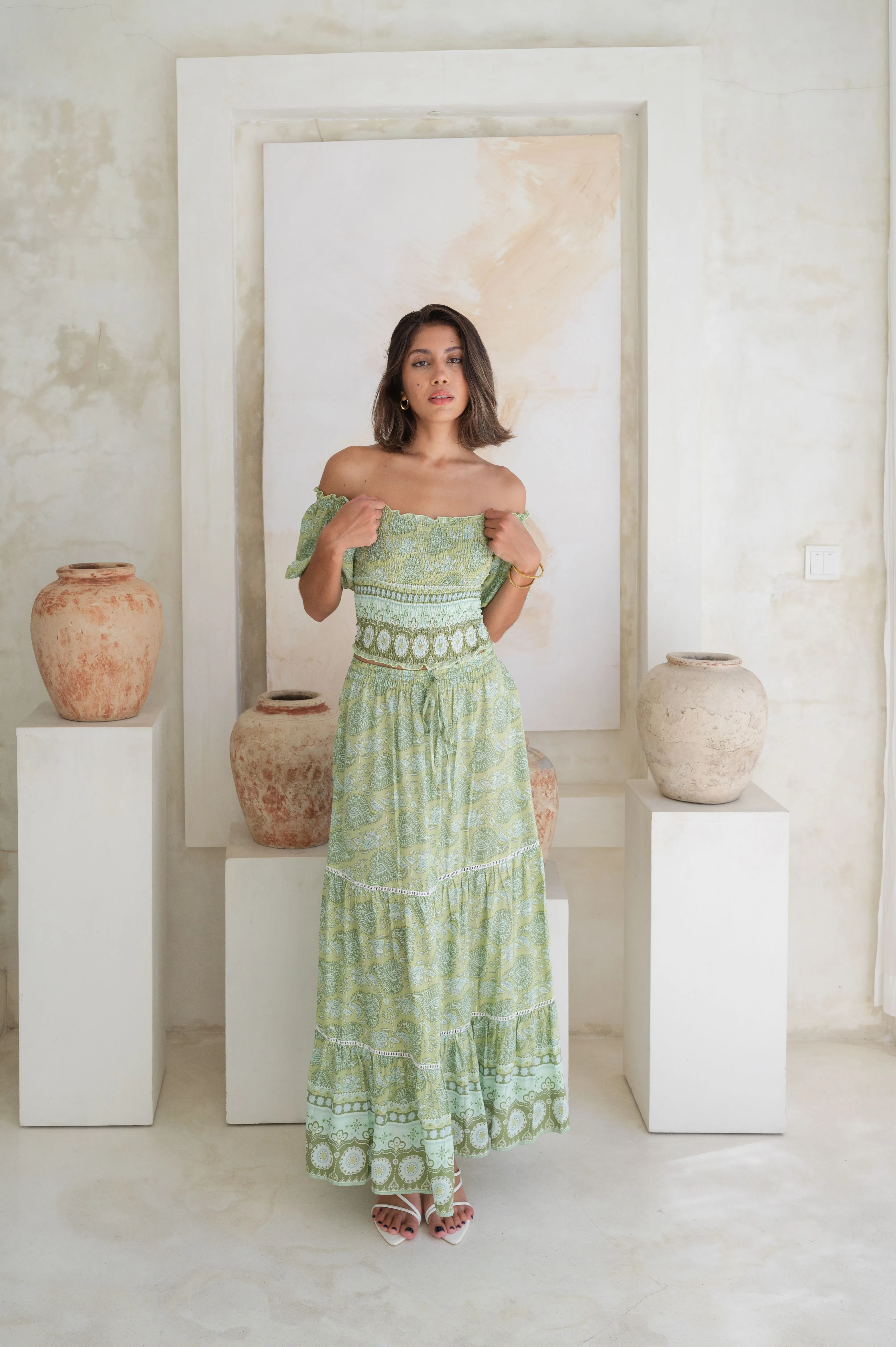 ISLA SKIRT PALSEY GREEN