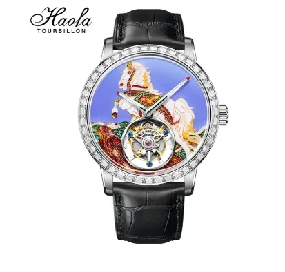 ENAMELLED ZIRCON BEZEL FLYING TOURBILLON WATCH 2261