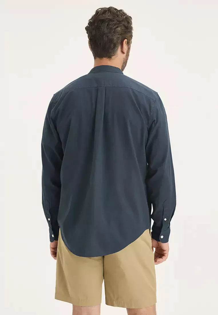 MEN'S BAND COLLAR SHIRT LONG SLEEVE REGULAR FIT